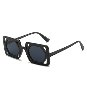 Fashion Square Sunglasses Hollow Geometric PC Frame UV400 Protection Retro Hip Hop Eyewear For Women Men