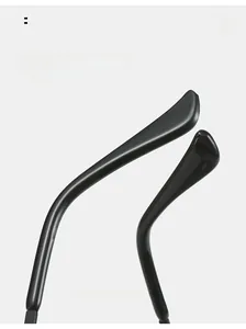 Close-up of black ergonomic curved sunglasses temples for comfortable daily wearing
