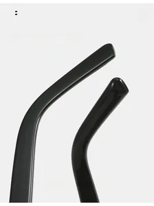 Detail of curved ergonomic black sunglasses legs for comfortable wearing and daily style