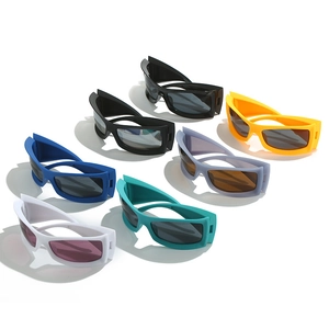 Retro oversized wrap-around sunglasses for sports and fashion in multiple vibrant colors