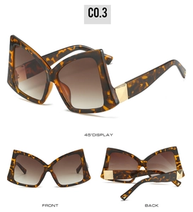 Vues détaillées de lunettes de soleil oversize écaille avec charnières dorées