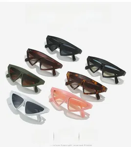 Collection of triangle cat eye sunglasses in black, green, pink and white colors