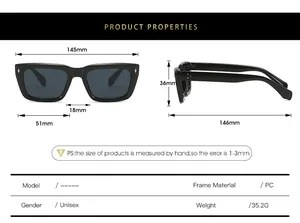 Tableau des tailles détaillé pour lunettes de soleil montrant les mesures de monture