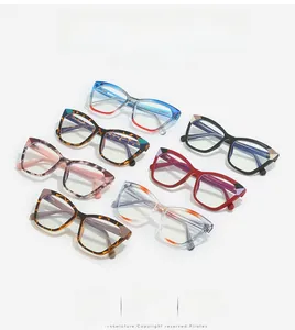 Detailed collection of TR90 cat-eye glasses frames in multiple colors and textures