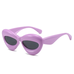 Puffy Cat Eye Sunglasses PC Frame UV400 Protection Retro Y2K Inflated Design Colorful Fashion Eyewear For Outdoor Party