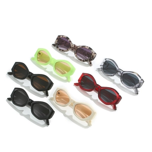 Retro hexagonal sunglasses set in six colors including tortoiseshell and neon green