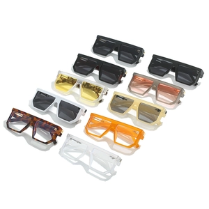 Flat top square oversized sunglasses in multiple colors with vintage metal accents