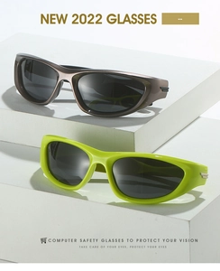 Polarized sports sunglasses featuring sleek wrap-around frames and UV protection lenses