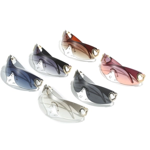 Trendy Y2K rimless sunglasses with heart metal details in six assorted colors