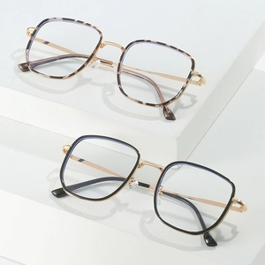Square oversized blue light blocking glasses in tortoiseshell and black frames