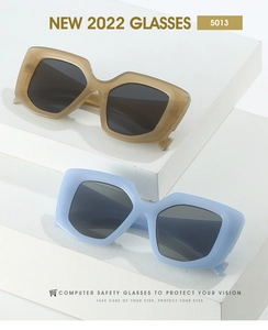 Macro detail of square candy-colored sunglasses frames with high-quality resin finish