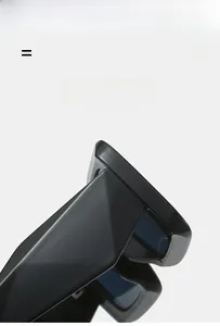 Detail view of lightweight and super elastic black square sunglasses frame texture