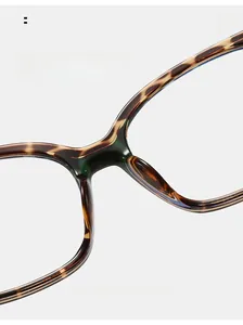 Detail of tortoise shell TR frame showing integrated nose pads and polished bridge