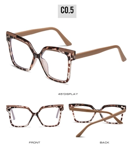 Detailed views of TR90 anti-blue light glasses with oversized tortoise shell frames