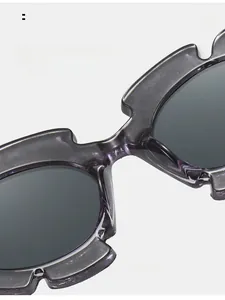 Macro detail of comfortable purple marble sunglasses nose pads for long-term wear
