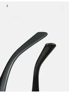 Detailed macro view of curved black sunglasses temples designed for comfortable wear