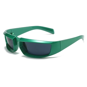 Lunettes De Soleil Carrées Enveloppantes Y2K Cyberpunk Monture PC Protection UV400 Lunettes De Sport De Cyclisme