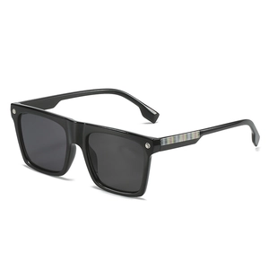 Occhiali Da Sole Quadrati Grandi Protezione UV400 Plastica Metallo Flat Top Fantasia A Righe E Quadri Per Uomo E Donna
