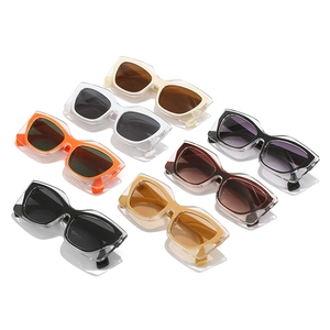 Chic cat eye sunglasses with double-layer frames in seven trendy colors for street style