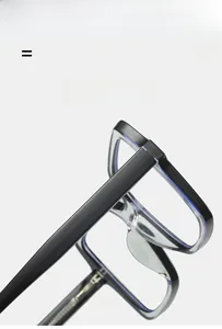 Detail of ultra-light black eyewear frame with high-elasticity hinge and durable TR material