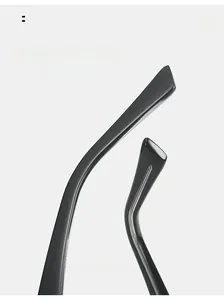 Detail of ergonomic curved black glasses legs designed for comfortable long-term wear