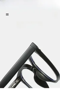 Detailed view of lightweight black TR90 eyewear frame with flexible texture hinges