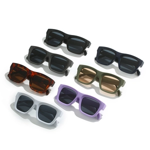 Set of trendy oversized square sunglasses in seven diverse colors for men and women
