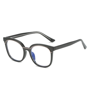 Classic TR90 oversized black frame glasses with rose gold accents and blue light lenses