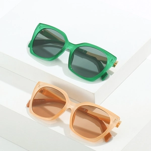 Chic oversized square sunglasses with translucent resin frames and UV400 protection