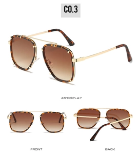 Vues détaillées de lunettes de soleil vintage écaillées avec branches dorées