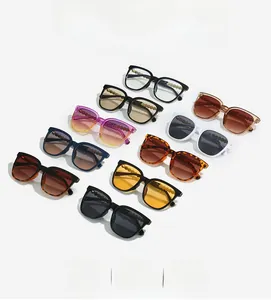 Assorted vintage cat-eye sunglasses in multiple colors with wavy textured temple design
