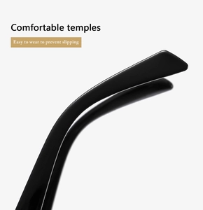 Detail of ergonomic black sunglasses temples designed for anti-slip comfort and secure fit