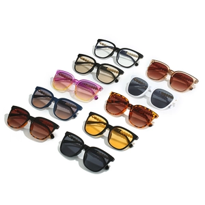 Cat eye sunglasses collection with metal pearl temples in multiple stylish frame colors