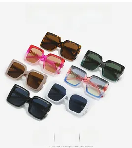 Multiple color options for square oversized sunglasses in a stylish product grid