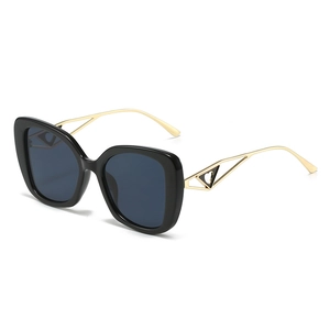 Mode Lunettes De Soleil Grand Cadre Métal Coeur Creux Branches Protection UV400 Vintage Oeil De Chat Pour Femmes Hommes