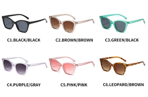 Grille de lunettes de soleil œil-de-chat en six coloris tendance dont le noir et léopard