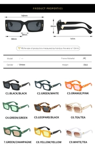 Guide détaillé des tailles et matrice de lunettes de soleil vintage en PC en neuf coloris