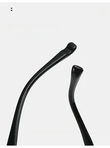 Detail of curved ergonomic temple tips for comfortable wear on square eyeglasses