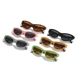 Retro Y2K cat eye sunglasses in various colors including leopard and pink for cycling