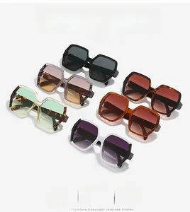 Close-up of geometric square sunglasses in various colors like tortoiseshell and mint green