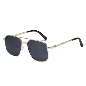 Lunettes De Soleil Aviateur Carrées Rétro Pour Hommes Et Femmes Monture Métallique Protection UV400 Mode Verres Dégradés Extérieur
