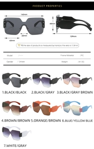 Spécifications techniques et guide des tailles pour lunettes de soleil carrées sans monture