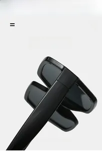 Detail of super elastic lightweight black square frame hinges with texture material