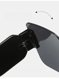 Détail de la charnière métallique robuste sur lunettes de soleil sans monture noires