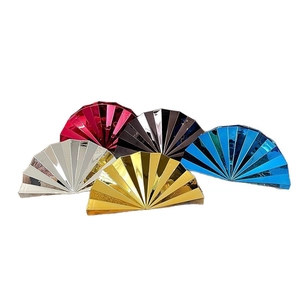 Fashionable fan-shaped sequin clutch bag set for women in five metallic colors
