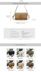 Tableau des tailles détaillé et fiche matière pour le sac à bandoulière en cuir PU rétro