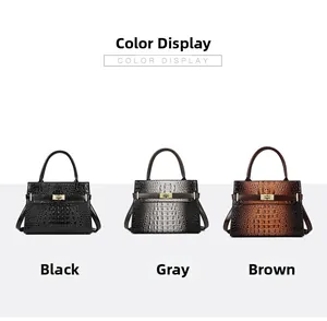 Detaillierter Vergleich der Kroko-Handtaschen in den Farben Schwarz, Grau und Braun