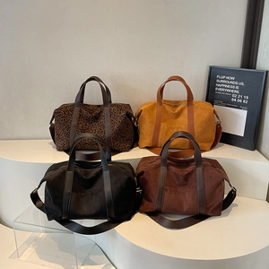 Grand Sac Fourre-tout Pour Femmes Texture Suède Rétro Sac À Main Voyage Mode Sac À Épaule Avec Fermeture Éclair