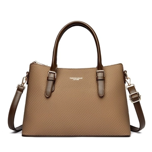 Women Tote Handbag PU Leather Woven Texture Large Capacity Detachable Shoulder Strap Vintage Commuter Daily Bags