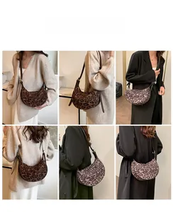 Street style view of leopard print hobo bag worn with casual and formal outfits
